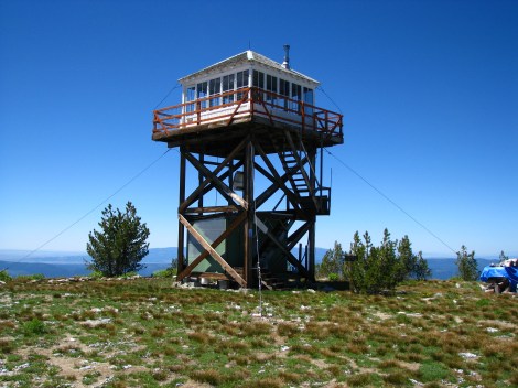 The fire tower on the summit of Granite Mountain.